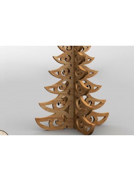 Intra απο ξύλο plywood  Χρώμα wenge 3mm-4mm πάχος - Διακοσμητικό τρισδιάστατο μοντέλο Χριστουγεννιάτικου Δέντρου Δίασταση 39x39 cm INTRAFABR-76148130
