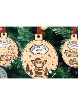 Σετ των 2 Intra απο ξύλο plywood  Χρώμα wenge 3mm-4mm πάχος - Πακέτο κομμένο με λέιζερ διακοσμητικά χριστουγεννιάτικου δέντρου Δίασταση 15x15 cm INTRAFABR-81923901