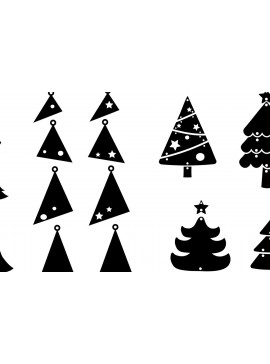 Σετ των 3 Intra απο ξύλο plywood  Χρώμα wenge 3mm-4mm πάχος - Πακέτο Χριστουγεννιάτικων Σκουλαρίκια Δίασταση 3x3 cm INTRAFABR-106070360