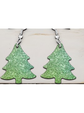 Σετ των 3 Intra απο ξύλο plywood  Χρώμα wenge 3mm-4mm πάχος - Σκουλαρίκια Χριστουγεννιάτικου Δέντρου . Δίασταση 3x3 cm INTRAFABR-106070500