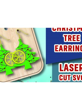 Σετ των 3 Intra απο ξύλο plywood  Χρώμα wenge 3mm-4mm πάχος - Σκουλαρίκια Χριστουγεννιάτικου Δέντρου με Δίασταση 3x3 cm INTRAFABR-106070527