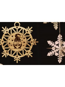 Σετ των 2 Intra απο ξύλο plywood  Χρώμα wenge 3mm-4mm πάχος - Στολίδι Χριστουγεννιάτικου Δέντρου Gnome Δίασταση 4x4 cm INTRAFABR-73839641