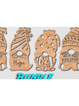 Σετ των 2 Intra απο ξύλο plywood  Χρώμα wenge 3mm-4mm πάχος - Δέσμη στολίδι Χριστουγεννιάτικο Δέντρο Gnome Δίασταση 6x6 cm INTRAFABR-107897906