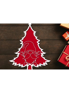 Intra απο ξύλο plywood  Χρώμα wenge 3mm-4mm πάχος - Χριστουγεννιάτικο δέντρο Gnome Paper Cut 3d Δίασταση 1200x1200 cm INTRAFABR-104701911