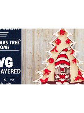 Intra απο ξύλο plywood  Χρώμα wenge 3mm-4mm πάχος - Χριστουγεννιάτικου Δέντρου Gnome PaperCut Δίασταση 1500x1500 cm INTRAFABR-103994901