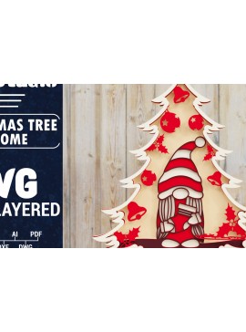 Intra απο ξύλο plywood  Χρώμα wenge 3mm-4mm πάχος - Χριστουγεννιάτικου Δέντρου Gnome PaperCut Δίασταση 1500x1500 cm INTRAFABR-79615041