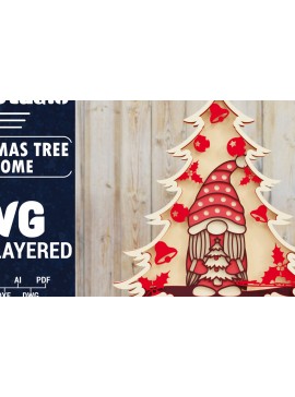 Intra απο ξύλο plywood  Χρώμα wenge 3mm-4mm πάχος - Χριστουγεννιάτικου Δέντρου Gnome PaperCut Δίασταση 1500x1500 cm INTRAFABR-103994745