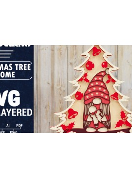 Intra απο ξύλο plywood  Χρώμα wenge 3mm-4mm πάχος - Χριστουγεννιάτικου Δέντρου Gnome PaperCut Δίασταση 1500x1500 cm INTRAFABR-103994763