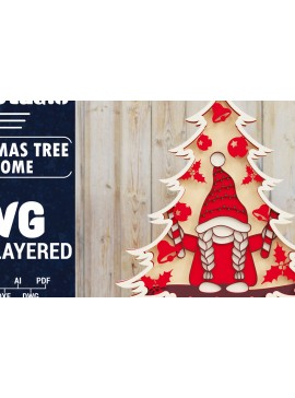 Intra απο ξύλο plywood  Χρώμα wenge 3mm-4mm πάχος - Χριστουγεννιάτικου Δέντρου Gnome PaperCut Δίασταση 1500x1500 cm INTRAFABR-104888550