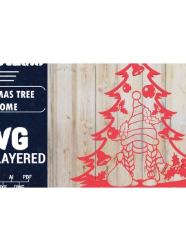 Intra απο ξύλο plywood  Χρώμα wenge 3mm-4mm πάχος - Χριστουγεννιάτικου Δέντρου Gnome PaperCut Δίασταση 1500x1500 cm INTRAFABR-104887936