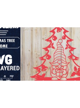 Intra απο ξύλο plywood  Χρώμα wenge 3mm-4mm πάχος - Χριστουγεννιάτικου Δέντρου Gnome PaperCut Δίασταση 1500x1500 cm INTRAFABR-101527116