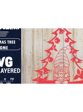Intra απο ξύλο plywood  Χρώμα wenge 3mm-4mm πάχος - Χριστουγεννιάτικου Δέντρου Gnome PaperCut Δίασταση 1500x1500 cm INTRAFABR-77722774