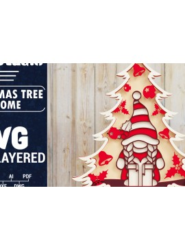 Intra απο ξύλο plywood  Χρώμα wenge 3mm-4mm πάχος - Χριστουγεννιάτικου Δέντρου Gnome PaperCut Δίασταση 1500x1500 cm INTRAFABR-78083104