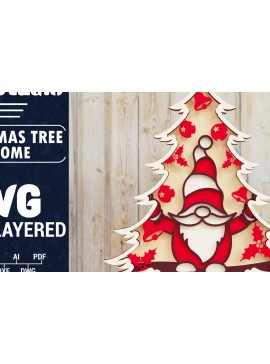 Intra απο ξύλο plywood  Χρώμα wenge 3mm-4mm πάχος - Χριστουγεννιάτικου Δέντρου Gnome PaperCut Δίασταση 1500x1500 cm INTRAFABR-78171274