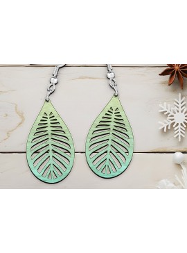 Σετ των 3 Intra απο ξύλο plywood  Χρώμα wenge 3mm-4mm πάχος - Σκουλαρίκια κομμένα με λέιζερ Χριστουγεννιάτικο δέντρο. Δίασταση 3x3 cm INTRAFABR-79049509