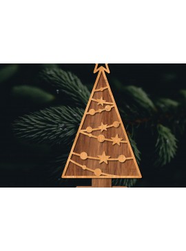 Σετ των 2 Intra απο ξύλο plywood  Χρώμα wenge 3mm-4mm πάχος - Στάση κοπής χριστουγεννιάτικου δέντρου με λέιζερ Δίασταση 20x20 cm INTRAFABR-75903217