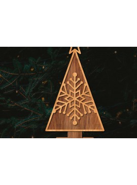 Σετ των 2 Intra απο ξύλο plywood  Χρώμα wenge 3mm-4mm πάχος - Στάση κοπής χριστουγεννιάτικου δέντρου με λέιζερ Δίασταση 20x20 cm INTRAFABR-75903310