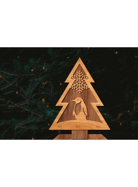 Σετ των 2 Intra απο ξύλο plywood  Χρώμα wenge 3mm-4mm πάχος - Στάση κοπής χριστουγεννιάτικου δέντρου με λέιζερ Δίασταση 20x20 cm INTRAFABR-73288008