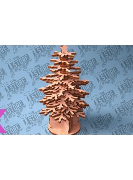 Σετ των 2 Intra απο ξύλο plywood  Χρώμα wenge 3mm-4mm πάχος - Χριστουγεννιάτικο Δέντρο Κόψιμο με Λέιζερ Δίασταση 15x15 cm INTRAFABR-104380090