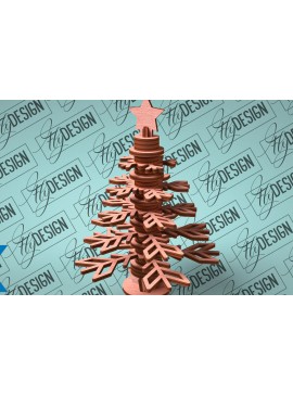 Σετ των 2 Intra απο ξύλο plywood  Χρώμα wenge 3mm-4mm πάχος - Χριστουγεννιάτικο Δέντρο Κόψιμο με Λέιζερ Δίασταση 15x15 cm INTRAFABR-104380174