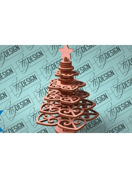 Σετ των 2 Intra απο ξύλο plywood  Χρώμα wenge 3mm-4mm πάχος - Χριστουγεννιάτικο Δέντρο Κόψιμο με Λέιζερ Δίασταση 15x15 cm INTRAFABR-104380236