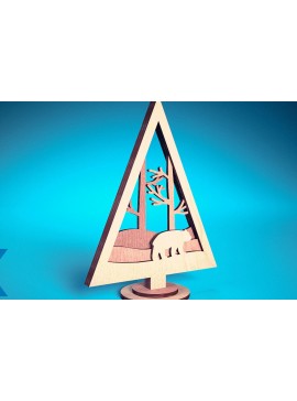 Σετ των 2 Intra απο ξύλο plywood  Χρώμα wenge 3mm-4mm πάχος - Χριστουγεννιάτικο Δέντρο Κόψιμο με Λέιζερ Δίασταση 15x15 cm INTRAFABR-103509315