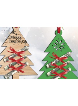 Σετ των 2 Intra απο ξύλο plywood  Χρώμα wenge 3mm-4mm πάχος - Στολίδι για χριστουγεννιάτικο δέντρο Δίασταση 6x6 cm INTRAFABR-75227966