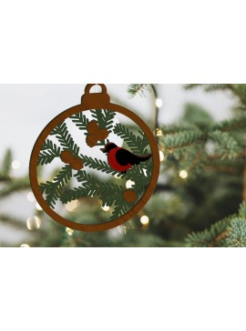 Σετ των 2 Intra απο ξύλο plywood  Χρώμα wenge 3mm-4mm πάχος - Στολίδι Χριστουγεννιάτικου Δέντρου, Διακόσμηση πουλιών Δίασταση 4x4 cm INTRAFABR-107174739