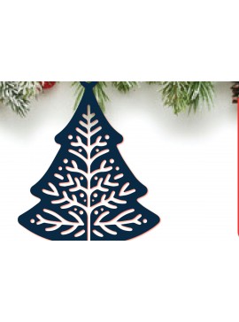 Σετ των 2 Intra απο ξύλο plywood  Χρώμα wenge 3mm-4mm πάχος - κομμένο στολίδι Χριστουγεννιάτικου Δέντρου Δίασταση 6x6 cm INTRAFABR-104256043