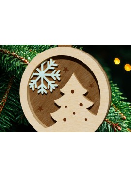 Σετ των 3 Intra απο ξύλο plywood  Χρώμα wenge 3mm-4mm πάχος - Πρότυπο αποκοπής στολίδι χριστουγεννιάτικου δέντρου Δίασταση 2x2 cm INTRAFABR-104256070