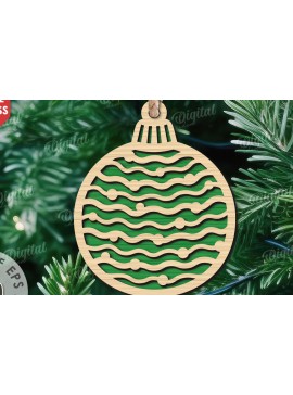 Σετ των 2 Intra απο ξύλο plywood  Χρώμα wenge 3mm-4mm πάχος - Κόψιμο με λέιζερ στολίδι Χριστουγεννιάτικου Δέντρου Δίασταση 6x6 cm INTRAFABR-105338529