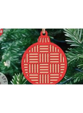 Σετ των 2 Intra απο ξύλο plywood  Χρώμα wenge 3mm-4mm πάχος - Κόψιμο με λέιζερ στολίδι Χριστουγεννιάτικου Δέντρου Δίασταση 6x6 cm INTRAFABR-105338610