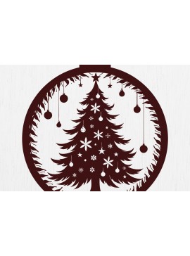 Σετ των 2 Intra απο ξύλο plywood  Χρώμα wenge 3mm-4mm πάχος - Στολίδι Χριστουγεννιάτικου Δέντρου 49 Δίασταση 6x6 cm INTRAFABR-105247868