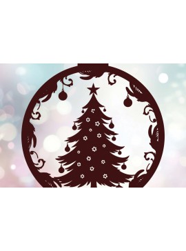 Σετ των 2 Intra απο ξύλο plywood  Χρώμα wenge 3mm-4mm πάχος - Στολίδι Χριστουγεννιάτικου Δέντρου 52 Δίασταση 6x6 cm INTRAFABR-106070978