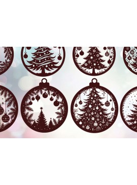 Σετ των 2 Intra απο ξύλο plywood  Χρώμα wenge 3mm-4mm πάχος - Δέσμη κοπής με λέιζερ στολίδι Χριστουγεννιάτικου Δέντρου Δίασταση 6x6 cm INTRAFABR-107953469