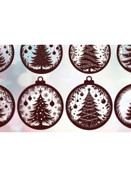 Σετ των 2 Intra απο ξύλο plywood  Χρώμα wenge 3mm-4mm πάχος - Δέσμη κοπής με λέιζερ στολίδι Χριστουγεννιάτικου Δέντρου Δίασταση 6x6 cm INTRAFABR-107953512