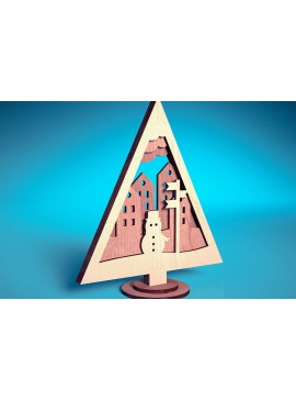 Σετ των 2 Intra απο ξύλο plywood  Χρώμα wenge 3mm-4mm πάχος - Στολίδι χριστουγεννιάτικου δέντρου με λέιζερ | Δίασταση 6x6 cm INTRAFABR-100967499