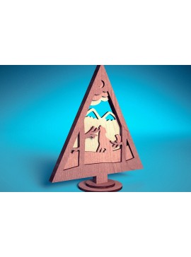 Σετ των 2 Intra απο ξύλο plywood  Χρώμα wenge 3mm-4mm πάχος - Στολίδι χριστουγεννιάτικου δέντρου με λέιζερ | Δίασταση 6x6 cm INTRAFABR-100872960