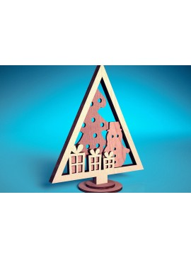 Σετ των 2 Intra απο ξύλο plywood  Χρώμα wenge 3mm-4mm πάχος - Στολίδι χριστουγεννιάτικου δέντρου με λέιζερ | Δίασταση 6x6 cm INTRAFABR-100873291