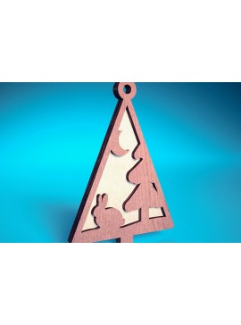 Σετ των 2 Intra απο ξύλο plywood  Χρώμα wenge 3mm-4mm πάχος - Στολίδι χριστουγεννιάτικου δέντρου με λέιζερ | Δίασταση 6x6 cm INTRAFABR-100910184