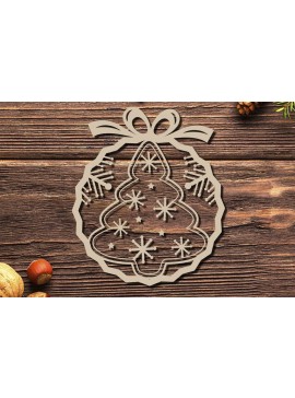 Intra απο ξύλο plywood  Χρώμα wenge 3mm-4mm πάχος - Στολίδι Χριστουγεννιάτικου Δέντρου με Δίασταση 20x25 cm INTRAFABR-100967701