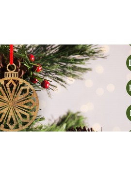 Σετ των 2 Intra απο ξύλο plywood  Χρώμα wenge 3mm-4mm πάχος - Στολίδι Χριστουγεννιάτικου Δέντρου με Δίασταση 6x6 cm INTRAFABR-100966803