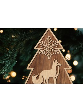 Σετ των 2 Intra απο ξύλο plywood  Χρώμα wenge 3mm-4mm πάχος - Στολίδι Χριστουγεννιάτικου Δέντρου με Δίασταση 6x6 cm INTRAFABR-105326050