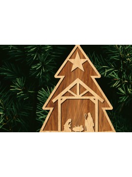 Σετ των 2 Intra απο ξύλο plywood  Χρώμα wenge 3mm-4mm πάχος - Στολίδι Χριστουγεννιάτικου Δέντρου με Δίασταση 6x6 cm INTRAFABR-107977460