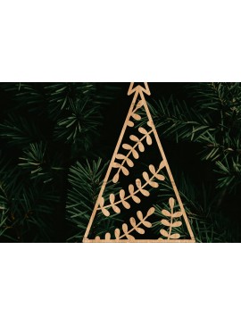 Σετ των 2 Intra απο ξύλο plywood  Χρώμα wenge 3mm-4mm πάχος - Στολίδι Χριστουγεννιάτικου Δέντρου με Δίασταση 6x6 cm INTRAFABR-81099599