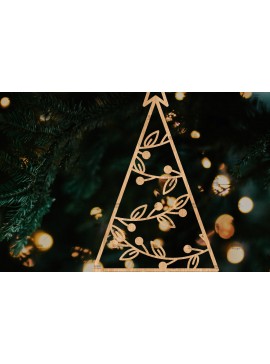 Σετ των 2 Intra απο ξύλο plywood  Χρώμα wenge 3mm-4mm πάχος - Στολίδι Χριστουγεννιάτικου Δέντρου με Δίασταση 6x6 cm INTRAFABR-105127681