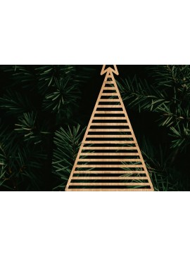 Σετ των 2 Intra απο ξύλο plywood  Χρώμα wenge 3mm-4mm πάχος - Στολίδι Χριστουγεννιάτικου Δέντρου με Δίασταση 6x6 cm INTRAFABR-105127729