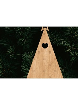 Σετ των 2 Intra απο ξύλο plywood  Χρώμα wenge 3mm-4mm πάχος - Στολίδι Χριστουγεννιάτικου Δέντρου με Δίασταση 6x6 cm INTRAFABR-105127881