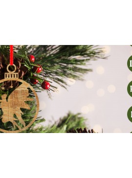 Σετ των 2 Intra απο ξύλο plywood  Χρώμα wenge 3mm-4mm πάχος - Στολίδι Χριστουγεννιάτικου Δέντρου με Δίασταση 6x6 cm INTRAFABR-105128229