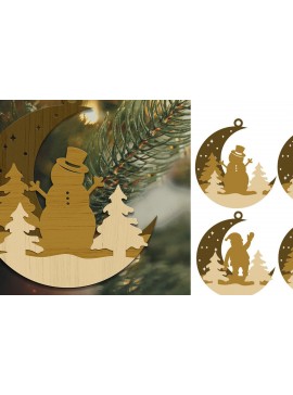 Intra απο ξύλο plywood  Χρώμα wenge 3mm-4mm πάχος - με λέιζερ στολίδι Χριστουγεννιάτικου δέντρου Δίασταση 750x500 cm INTRAFABR-76152399